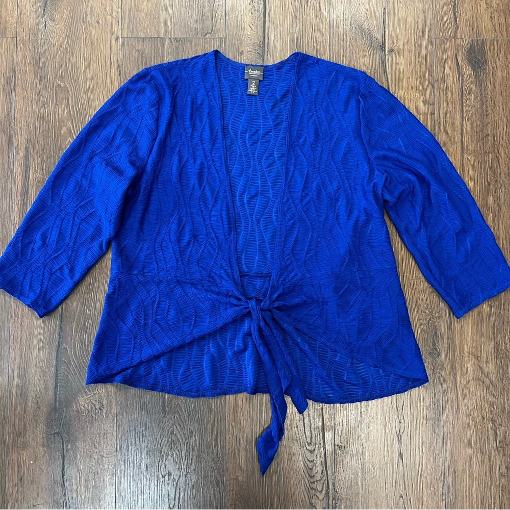 Chico's Royal Blue Tie-Front Knit Top